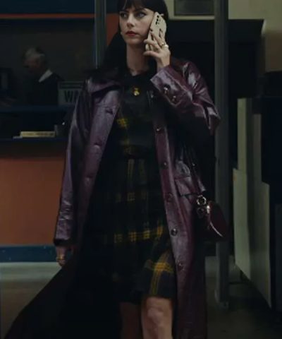 The Gentlemen S01 Kaya Scodelario Maroon Leather Coat