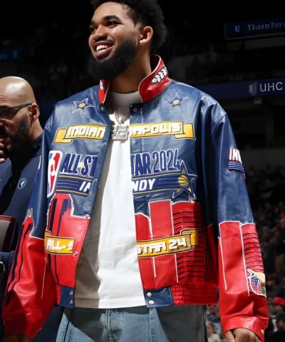 Karl Anthony Towns NBA All Star 2024 Leather Jacket