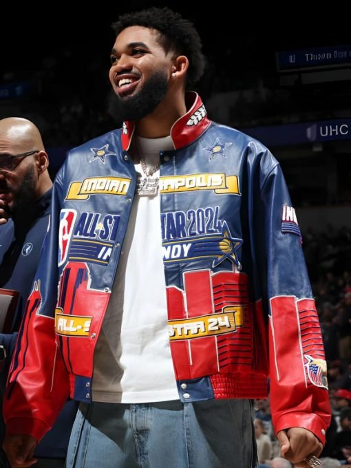 Karl Anthony Towns NBA All Star 2024 Leather Jacket