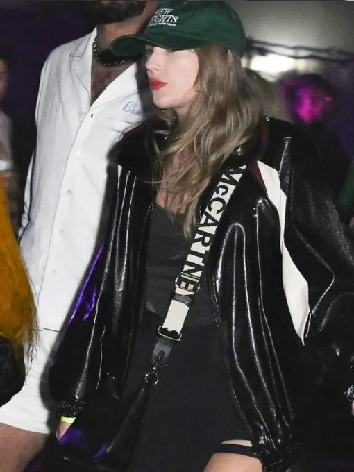 Coachella 2024 Taylor Swift Black Leather Jacket