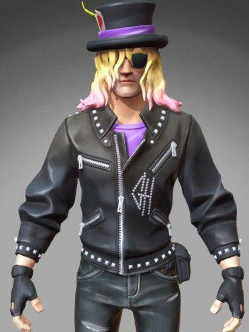 Game Fortnite Stage Slayer Black Leather Jacket