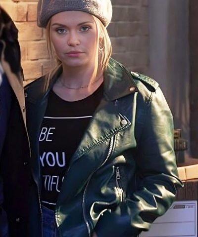 Maddie Tipline Mysteries Dial 1 For Murder Green Leather Jacket