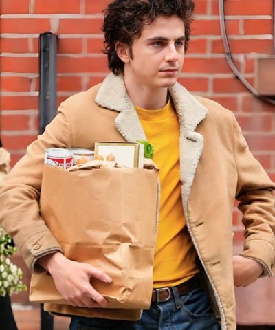 A Complete Unknown Bob Dylan Brown Shearling Jacket