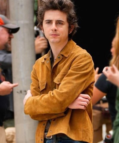 Bob Dylan Movie A Complete Unknown Timothée Chalamet Brown Suede Leather Jacket