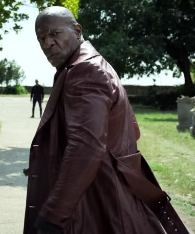 Movie The Killer's Game 2024 Lovedahl Brown Leather Trench Coat