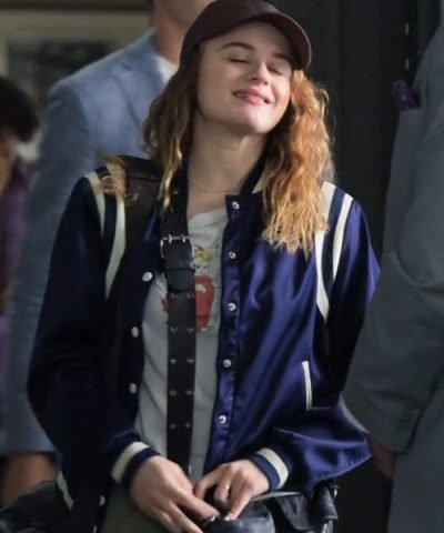 Zara Ford Movie A Family Affair 2024 Joey King Blue Varsity Bomber Jacket