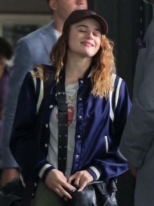 Zara Ford Movie A Family Affair 2024 Joey King Blue Varsity Bomber Jacket