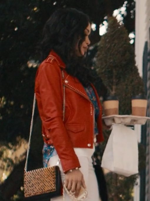 TV Series Clipped 2024 V. Stiviano Red Leather Jacket