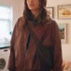 Daddy Issues TV Series 2024 Aimee Lou Wood Bomber Brown Leather Jacket