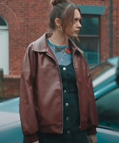 Daddy Issues TV Series 2024 Gemma Bomber Brown Leather Jacket