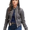 The Rookie TV Series Mekia Cox Grey Leather Jacket