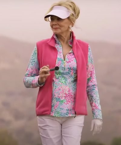 TV Series Hacks 2024 Deborah Vance Pink Wool Vest