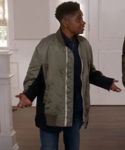 All American TV Series 2024 Tamia Cooper Khaki Bomber Jacket