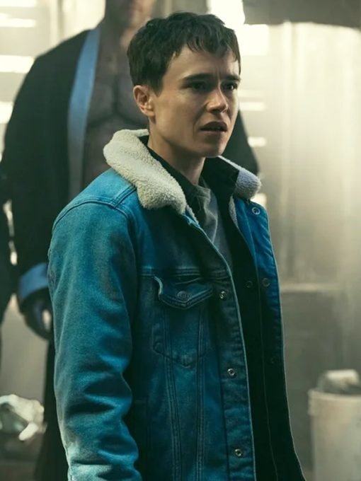 The Umbrella Academy 2024 Elliot Page Shearling Blue Denim Jacket