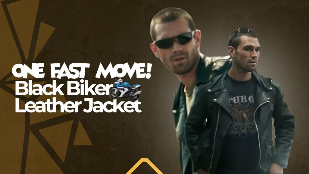 one fast move black biker leather jacket cyber monday