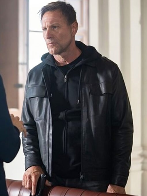 Aaron Eckhart Classified Movie Black Leather Jacket