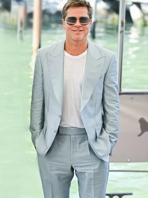 Brad Pitt Venice International Film Festival 2024 Blue Suit