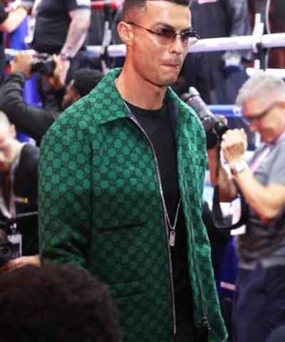 Footballer Cristiano Ronaldo Reckoning Fight Night Green Jacket