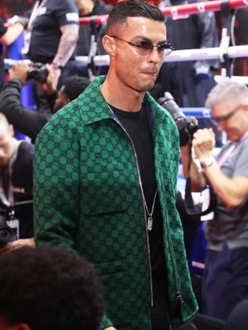 Footballer Cristiano Ronaldo Reckoning Fight Night Green Jacket