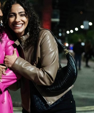 TV Series Curfew 2024 Mandip Gill Beige Leather Jacket