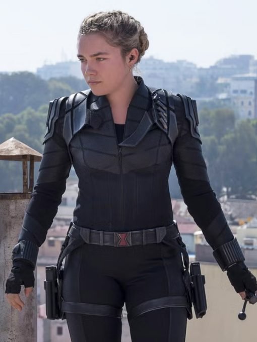 Movie Thunderbolts 2025 Yelena Belova Black Leather Costume Jacket