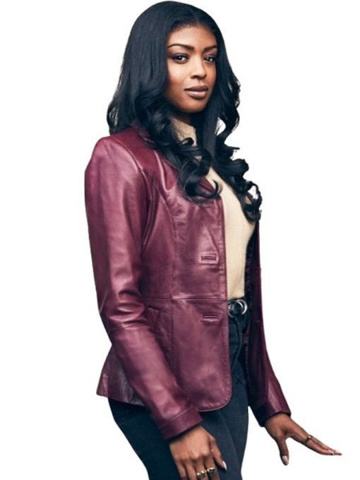 TV Series High Potential 2024 Javicia Leslie Purple Leather Blazer