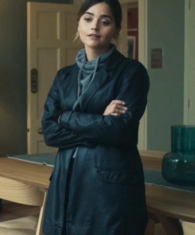 TV Series The Jetty 2024 Ember Black Leather Coat