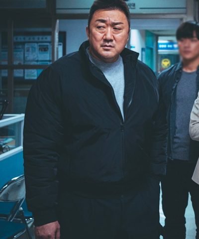 Movie The Roundup Punishment 2024 Ma Seok-do Black Bomber Jacket