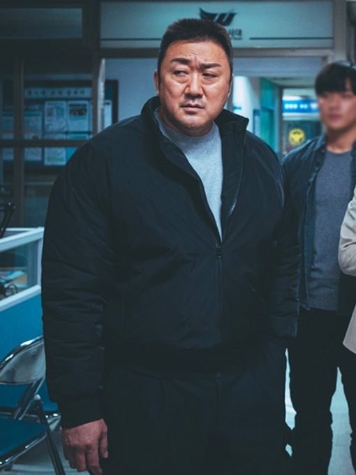 Movie The Roundup Punishment 2024 Ma Seok-do Black Bomber Jacket