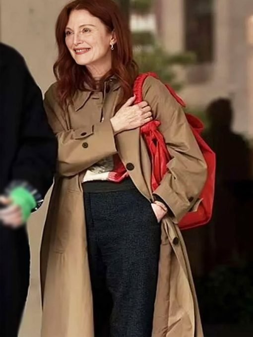 The Room Next Door 2024 Julianne Moore Brown Coat