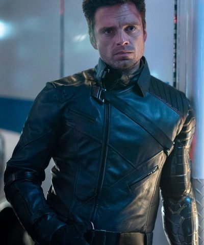 Movie Thunderbolts 2025 Bucky Barnes Black Leather Costume Jacket