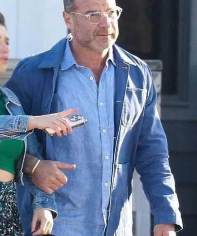 TV Series The Perfect Couple 2024 Liev Schreiber Blue Cotton Jacket