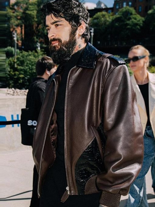 Zayn Malik Off-White Fashion Show Brown Jacket