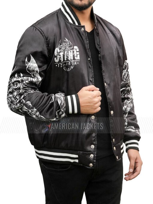 Wrestler Sting AEW Black Bomber Jacket