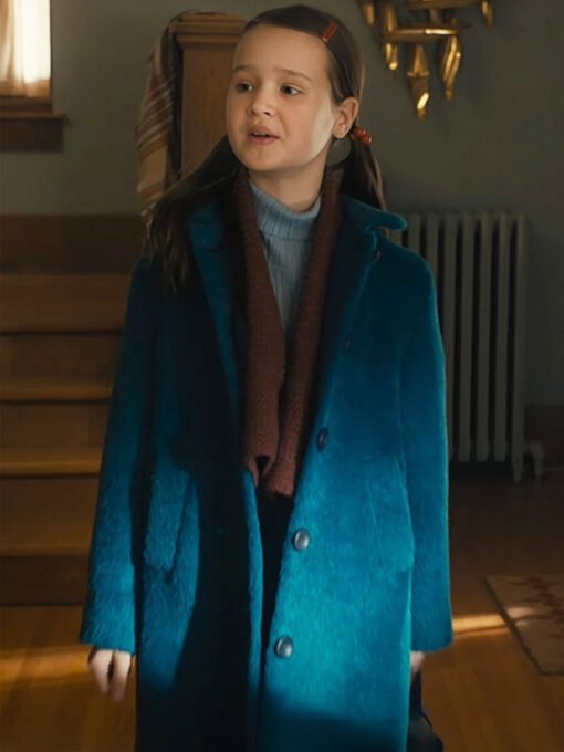 Movie The Best Christmas Pageant Ever 2024 Imogene Herdman Blue Wool Coat