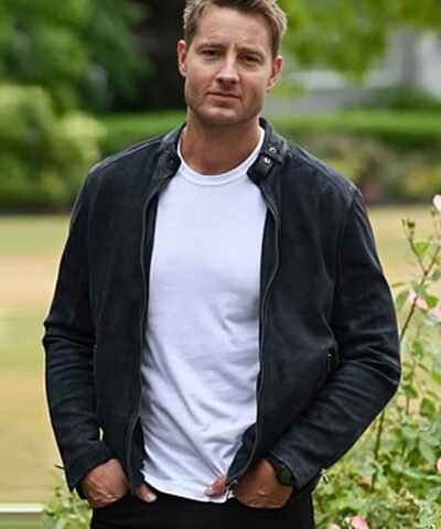 TV Series Tracker 2024 Justin Hartley Black Suede Leather Jacket