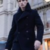 The Day Of The Jackal 2024 Eddie Redmayne Black Wool Peacoat