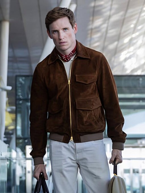 The Day Of The Jackal 2024 Eddie Redmayne Brown Suede Leather Jacket