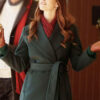 Movie A Vintage Christmas 2024 Tessa Findlay Green Trench Coat