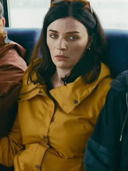 Movie Get Away 2024 Aisling Bea Yellow Hooded Jacket