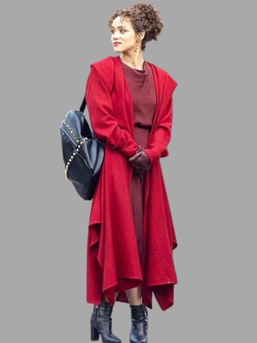 Nathalie Emmanuel Megalopolis 2024 Red Trench Coat Just American Jackets