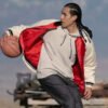 Movie Rez Ball 2024 Kusem Goodwind Red And White Bomber Jacket