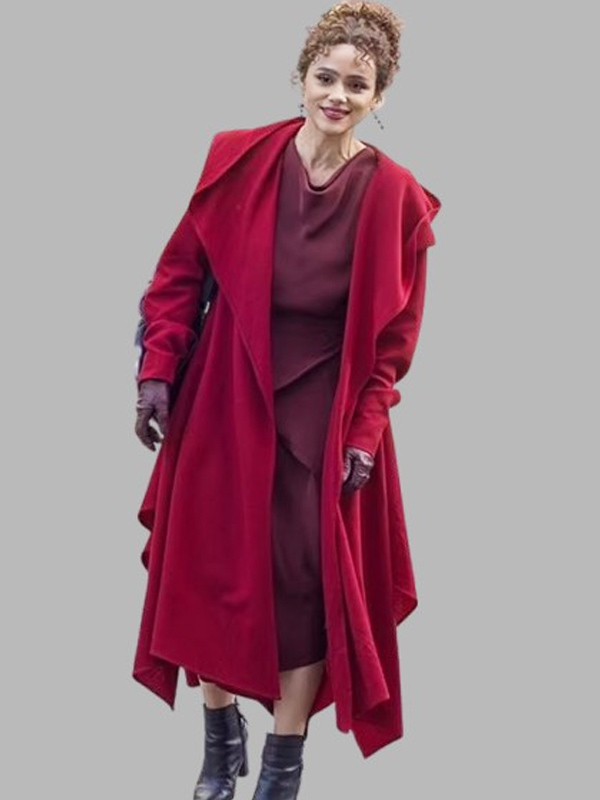 Nathalie Emmanuel Megalopolis 2024 Red Trench Coat Just American Jackets