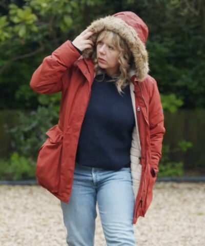 Whitstable Pearl 2024 Kerry Godliman Red Hooded Jacket