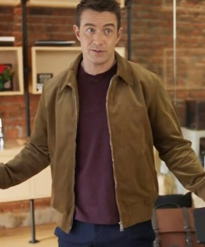 Movie Twas The Date Before Christmas 2024 Robert Buckley Brown Jacket