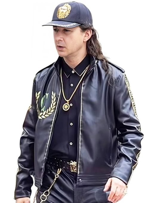 Movie Megalopolis 2024 Shia LaBeouf Black Leather Jacket