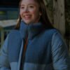 Murder In A Small Town TV Series 2024 Dakota Guppy Blue Puffer Jacket