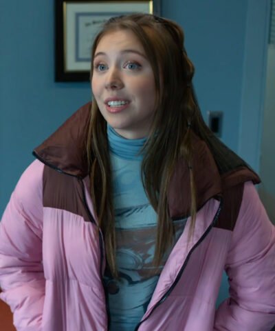 TV Series Murder In A Small Town 2024 Dakota Guppy Pink Puffer Hooded Jacket