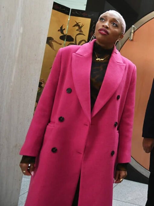 The Irrational 2024 Travina Springer Pink Trench Wool Coat