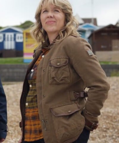 TV Series Whitstable Pearl Kerry Godliman Brown Cotton Jacket